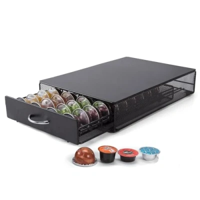 Image de SYSYLY Porte Capsules Compatible avec Nespresso Vertuo capsules,Porte Dosette de Café Support Capsule Rangement Tiroir pour 40 Dosettes.