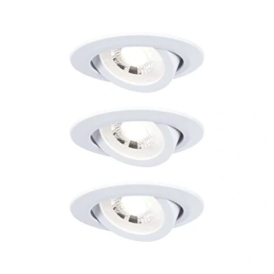 Image de Paulmann 929.85 92985 Set LED orientables Chaud 3 étapes Dim Rond avec Spot encastrable en Plastique x 6 W à intensité Variable Blanc Mat 3000 K