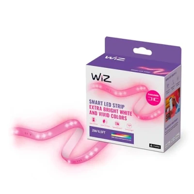 Image de WiZ ruban LED connecté Wi Fi 2 mètres, couleur, 1600 lumen, fonctionne avec Alexa, Google Assistant et Apple HomeKit