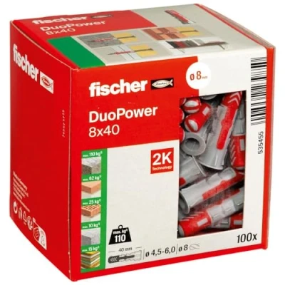 Image de fischer Cheville bi matière et multi matériaux DUOPOWER 8x40 / Boîte de 100