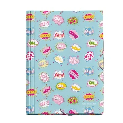 Image de Miquelrius Classeur à rabats A4, 250 x 340 20 mm, carton rigide, fermeture élastique, collection Wow!, Agatha Ruiz de la Prada