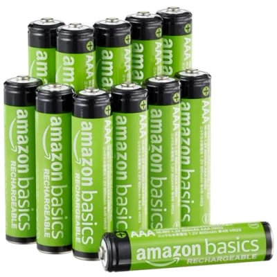 Image de Amazon Basics NiMh Piles Rechargeables AAA, Pré Chargées, Lot de 12