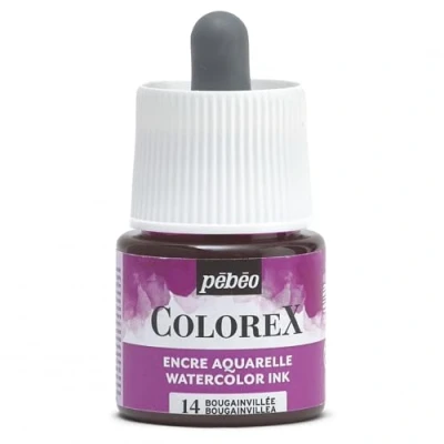 Image de Pébéo Encre Colorex 45 ML Bougainville Aquarelle rose Rendu Velouté Dessin Multi outil Tous Supports