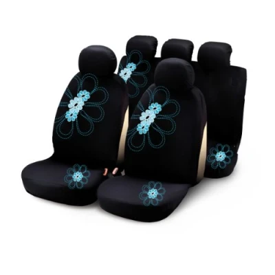 Image de Bottari 29017 My Spring Flower Ensemble de 9 Housses pour sièges Voiture Motif Fleurs Bleu Ciel/Noir