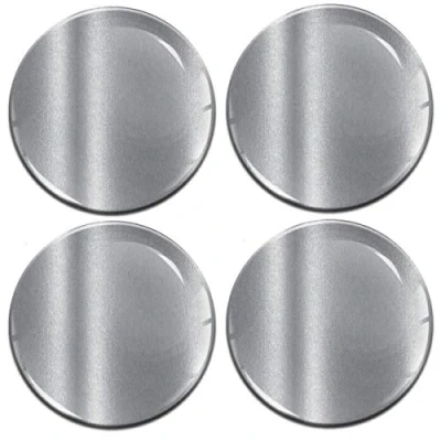 Image de Biomar Labs® 4 x 68mm Autocollant 3D en Silicone pour Cache Moyeu, Enjoliveurs, Centre de Roue Caches Emblème Couleur Argent A 9768