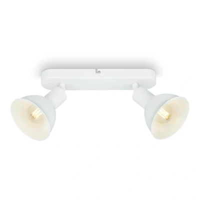 Image de BRILONER Lampe de plafond rétro, plafonnier rétro à 2 lampes, spots E14, réglables, blanc, 270 x 140 60 mm