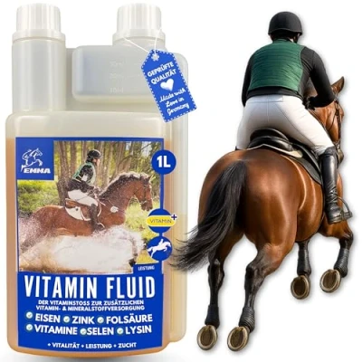 Image de Emma Vitamine Cheval I Aliments minéraux Chevaux Liquid Vitamines b E Liquide Complexe b12 c Selenium Zinc Renforcer Le système immunitaire Aliment reconstituant 1L