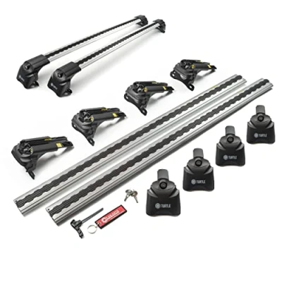 Image de Turtle AIR2 Galerie de Toit, Barres Toit Compatible avec Honda CR V 2012 2018; pour Le Montage coffres Porte vélos, d’échelles Structure en Aluminium Durable TÜV