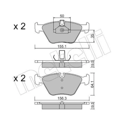 Image de Kit de plaquettes frein, frein à disque METELLI 22 0207 0