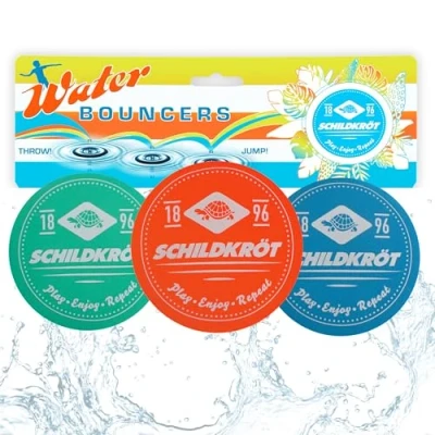 Image de Schildkröt Water Bouncers, 3 Coussins en Néoprène Remplis de Silicone Qui Rebondissent sur la Surface l&#039;eau, Ø55mm, Très Amusant pour Piscine ou Mer, 970297