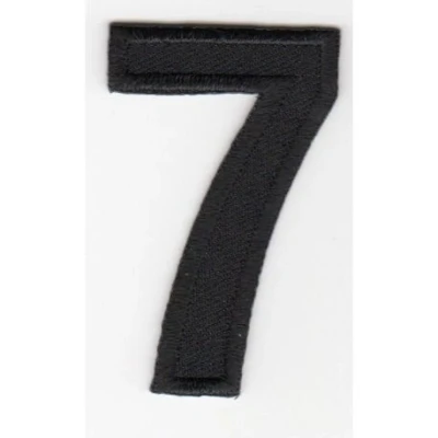 Image de Ecusson Thermocollant Chiffre Numéro 7 Coloris Noir 3 x 5 cm