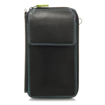 Image de mywalit Portefeuille Femme en Cuir Zip Round Purse with Shoulder Strap 1220 4 Black Pace