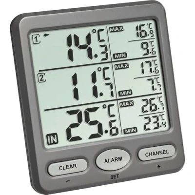 Image de TFA Dostmann TRIO Thermomètre radiopiloté anthracite