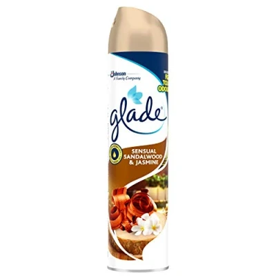 Image de Glade Lot de 12 désodorisants en spray, bois santal et jasmin, 300 ml