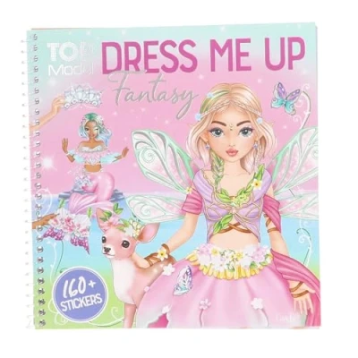 Image de Depesche 13439 TOPModel Dress Me Up Fantasy Livre 24 Pages pré imprimées à décorer soi même, y Compris 11 Feuilles d&#039;autocollants, Multicolor