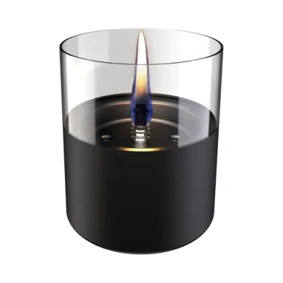 Image de Tenderflame Lilly 10 Bougie en Verre, Ignifuge, ininflammable, écologique, sans Danger pour la Flamme, Noir, 10x11.5cm
