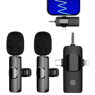 Image de Micro Cravate sans Fil, pour iPhone/iOS/Android/PC/Laptop, Plug&amp;Play réduction du Bruit, Bluetooth Youtube, Facebook, Twitter, Tiktok Video et Diffusion en Direct