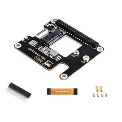 Image de Waveshare PCIe to M.2 Adapter Board Compatible with Raspberry Pi 5,Supports NVMe Protocol 2230/2242 Size Solid State Drive,Supports Gen2 and Gen3 Modes, Booting PI5 from Drive