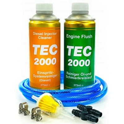 Image de TEC 2000 Diesel Injector Cleaner + Engine Flush Cleaning Set 750ml Kit de Nettoyage pour Moteur à Essence ou Gaz Nettoyant Injecteurs Rinçage Entretien