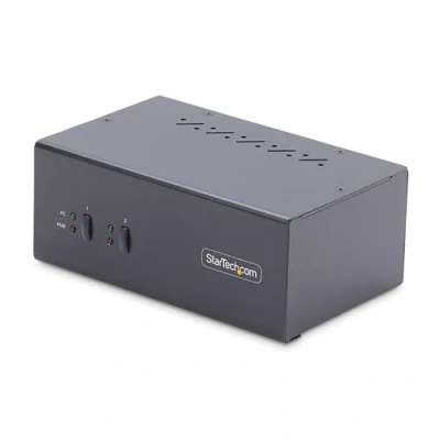 Image de StarTech.com Switch KVM 2 Ports pour Deux Moniteurs, 4K60Hz, USB 5Gbps, 2.0 HID Commutateur DisplayPort avec Commutation par Touches, Conforme TAA (P2DD46A2 SWITCH)