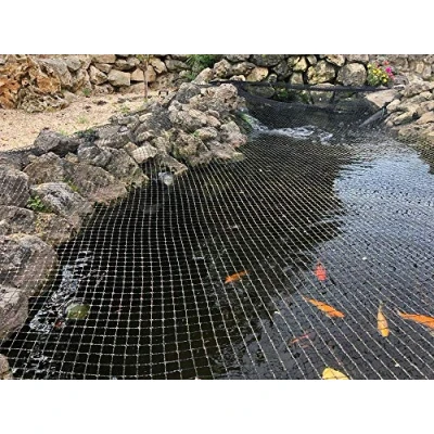 Image de AquaOne Filet de bassin à mailles fines 2 x 3 m I Bâche protection pour étang sans feuilles polyvalent en noir avec 6 piquets
