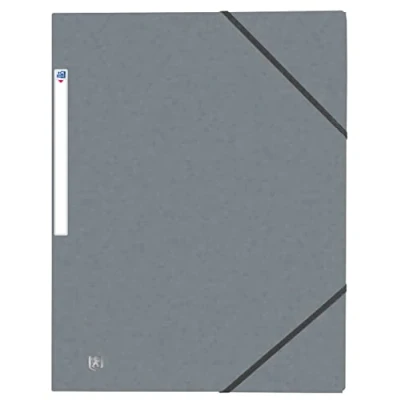 Image de OXFORD Lot de 50 Chemises 3 Rabats Top File + A4 avec Elastique Couverture Carte Gris