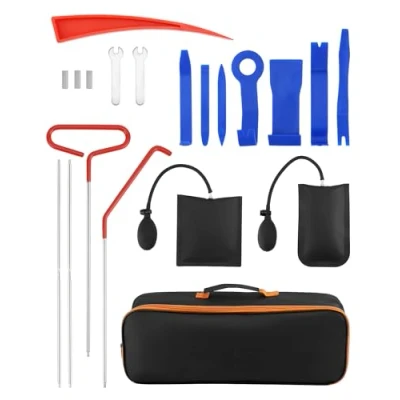 Image de QWORK® Kit d&#039;outils de Voiture Professional, Trousse Premiers Secours 17 pièces pour Le déverrouillage et Les modifications d&#039;urgence la