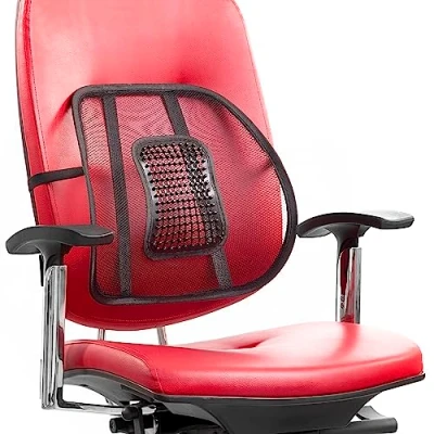 Image de InnovaGoods Support Dorsal Respirant et Portable Backonfy, Confort Ergonomique pour Posture, Tissu en Maille Aéré, Idéal Bureau Voiture, Noir, Taille Unique, Polyester