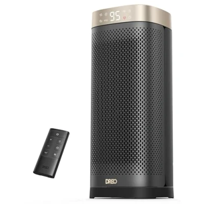 Image de Radiateurs Dreo 40 cm pour usage intérieur, chauffage rapide céramique PTC. Télécommande, minuterie 12h, oscillation 70, protection surchauffe. Portable, sûr, idéal chambre/bureau.