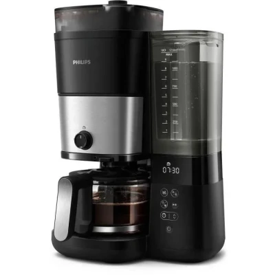 Image de CAFETIERE AVEC BROYEUR OU CAFE MOULU AFFICHAGE LED PROG 10T BAC A GRAIN PHILIPS HD7888.01 Neuf