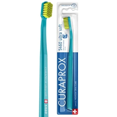 Image de Curaprox Brosse à dents CS 5460 Ultra Soft manuelle pour adultes avec poils CUREN Turquoise vert