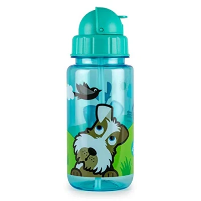 Image de TUM Gourde Enfants, Enfants avec Paille Tritan, 400 ml, sans BPA Scruff le Chien