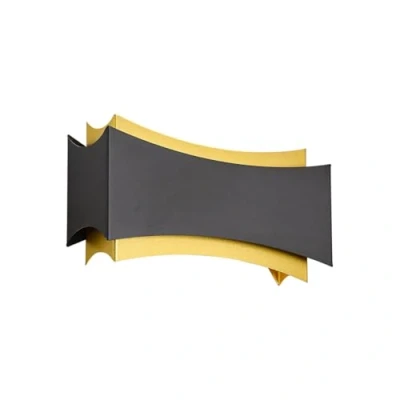 Image de Qazqa plats Applique murale 2 lumière L 28.5 cm Noir et Or Moderne éclairage intérieur Salon I Chambre