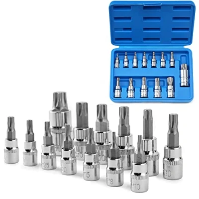 Image de oumuik 13pcs Torx Sockets Star Socket Kit Hex Socket, Embout de Tournevis Bit T8 / T10 T15 T20 T25 T27 T30 T40 T45 T50 T55 T60 T70