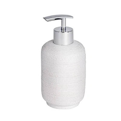 Image de WENKO Distributeur de Savon Goa Neo Blanc Liquide Capacité: 0.3 l, Polyrésine, 7.5 x 16 cm,