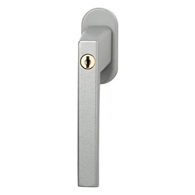 Image de ABUS Poignée de Fenêtre Verrouillable FG110 Verrou avec Cylindre Poussoir, Verrouillage Identique Niveau Sécurité 2 59220 Argent