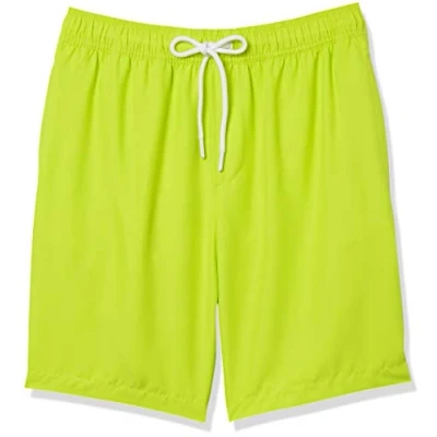 Image de Amazon Essentials Short De Bain 22,9 cm À Séchage Rapide Et Coupe Décontractée couleurs abandonnées Homme, Vert Citron, L