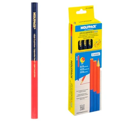 Image de WOLFPACK LINEA PROFESIONAL Lot de 12 crayons charpentier bicolore 18 cm