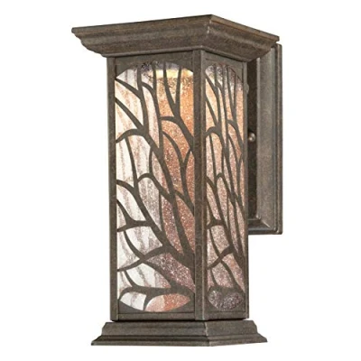 Image de 63120 Luminaire mural d&#039;extérieur à LED intensité variable une lampe, finition bronze victorien avec verre granuleux clair