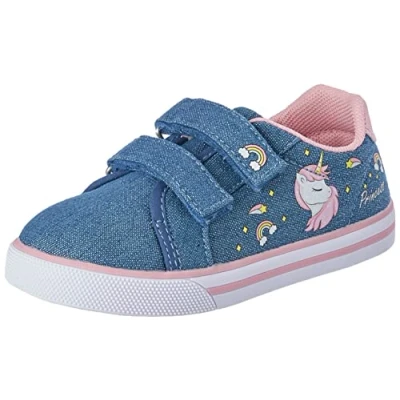 Image de Chicco, Baskets pour Fille, avec Fermeture à Double Scratch, Chaussures Filles, Conçues en Italie, Tissu Jean 1, 20 EU