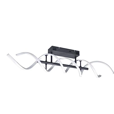 Image de Trio, Plafonnier, Sequence incl. 1 x LED,SMD,41,0 Watt,2300+3000+4000K,5000 Lm. Plastique, Blanc, Corps: Aluminium, Aluminium balayé L:90,0cm, L:14,0cm, H:20,5cm DIP Switch