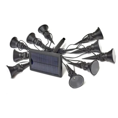 Image de Guirlande solaire SMARDTV Multi spots 5L 10 ampoules Blanc froid 5 lumens