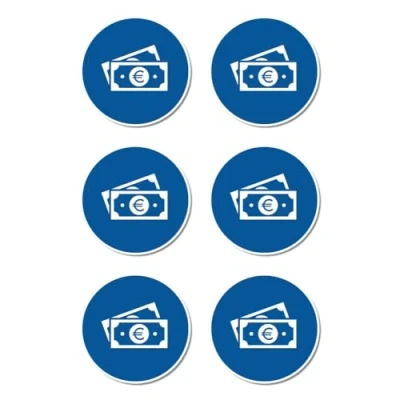 Image de Lot de 6 autocollants 5 cm diamètre Conforme à la norme DIN EN ISO 7010 / ASR A1.3