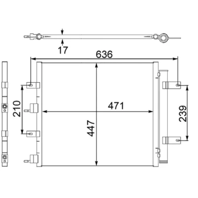 Image de MAHLE ORIGINAL AC 481 000S Condenseur De Clim avec déshydrateur, goujon fileté 471, 525 JAGUAR: XF Berline, S Type, Sportbrake
