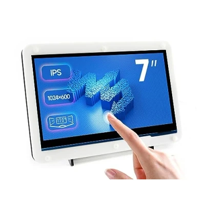 Image de Waveshare 7 Pouces écran Tactile capacitif IPS LCD HDMI 1024x600 avec Bicolor Case pour Raspberry Pi 3 Model B/Raspberry B+/Raspberry 4/BB Black/Windows PC/Various Systems