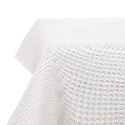 Image de Deconovo Nappe de Table Blanche Carré 130x130 cm Resistente à l&#039;eau et Lavable en Machine Effet Lin Décoration pour Salle Manger Cuisine Salon Basse Rectangle Jardin, Blanc