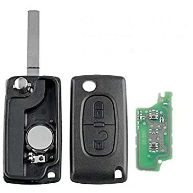 Image de LAKAMODO Clé électronique Vierge à Programmer 2 Boutons Compatible pour Peugeot 207 307 308 SW 407 Partner Citroen C2 C3 C4 C5 CE0536 ID46