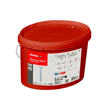 Image de fischer UltraCut FBS II 6 x 40/5 vis à tête bombée avec Grande Panhead, Seau Pratique 620 béton puissantes, pour Fixation dans Les domaines sanitaire, Chauffage et climatisation