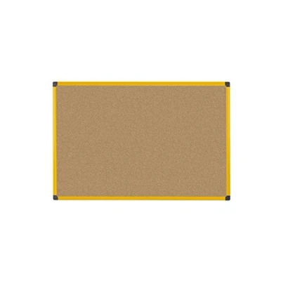 Image de Bi Office Tableau d&#039;affichage en liège 60 x 45 cm cadre aluminium jaune