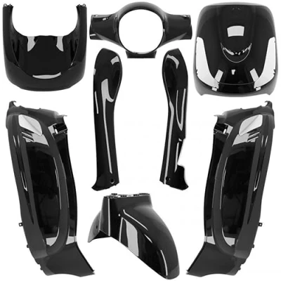 Image de Kit carénage P2R pour Scooter Sym 125 Fiddle 2 2010 à 2014 8 pieces noir brillant Neuf